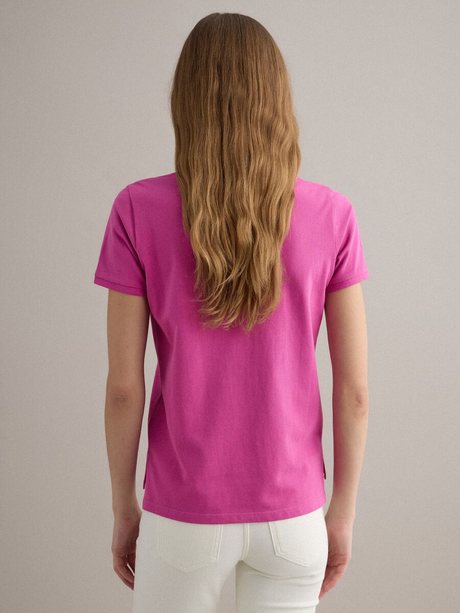 Pink short-sleeve pure cotton polo shirt, regular fit_3