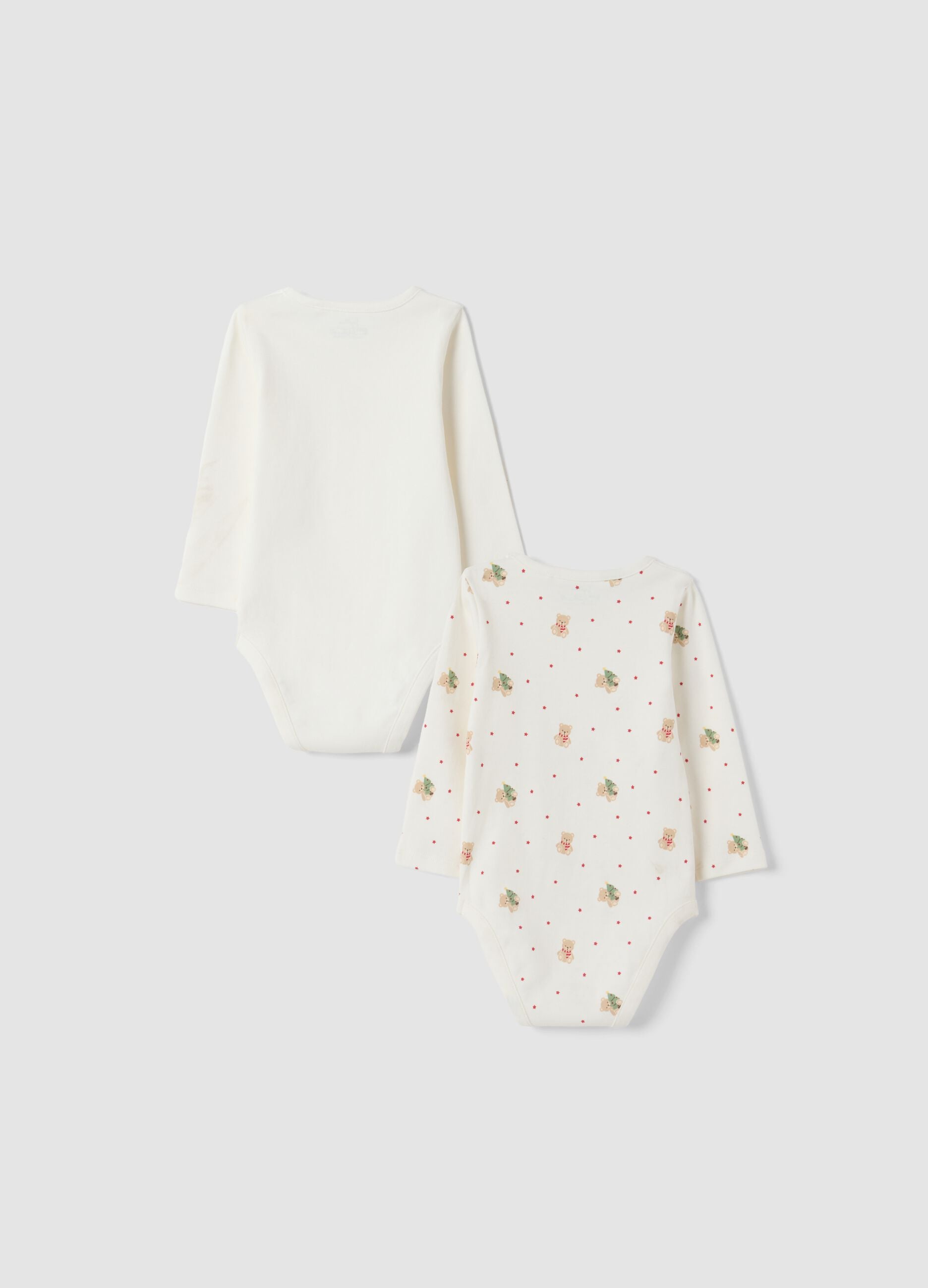 2-pack organic cotton crew-neck bodysuits in ivory white