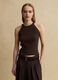 Enganliegendes Tanktop aus braunem Viskose-Mix_2