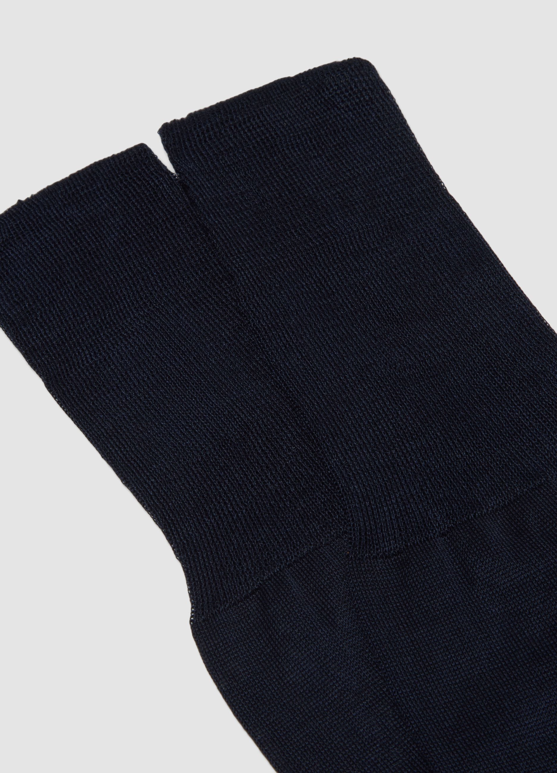Blue long socks in pure cotton