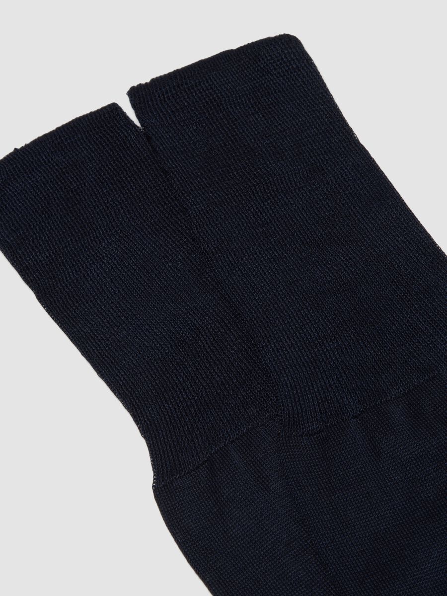 Blue long socks in pure cotton_1