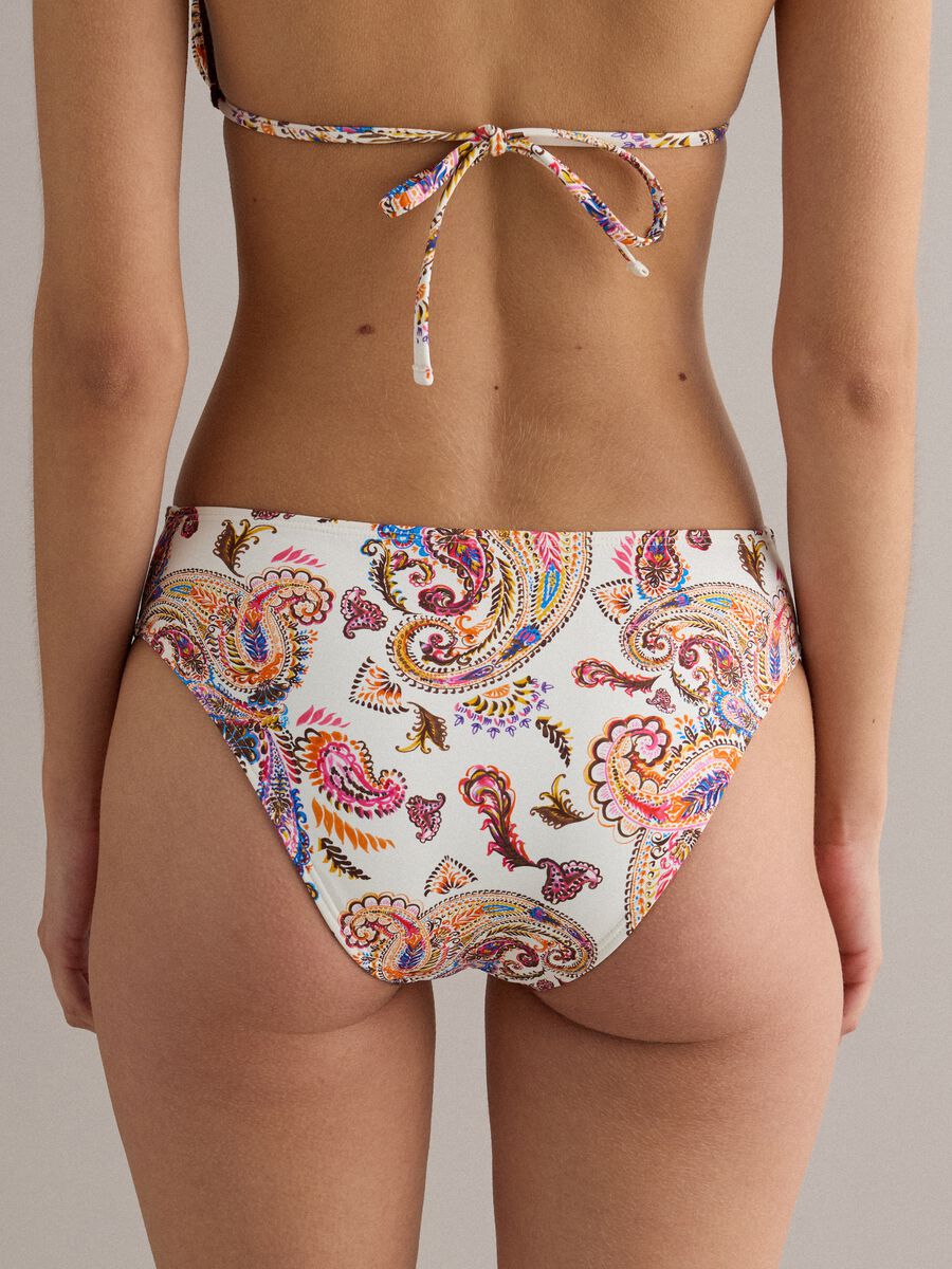 Multicolour stretchy paisley bikini bottoms_3