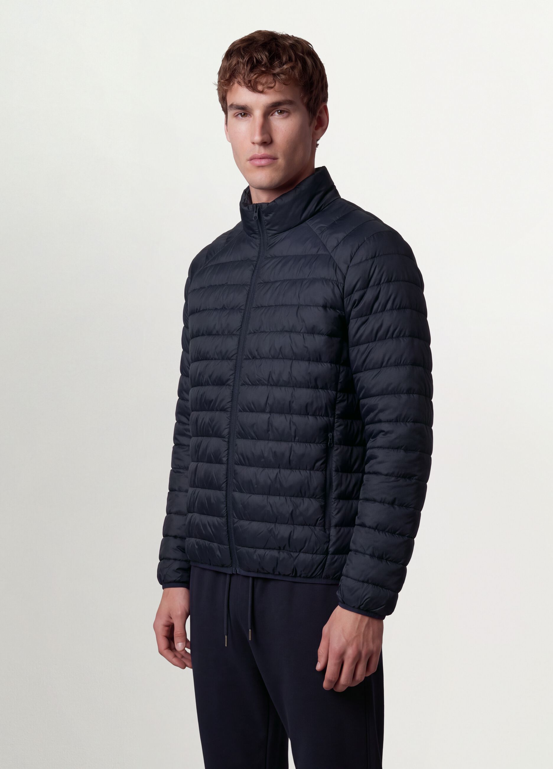Blue Ultralight padded jacket, regular fit with zip