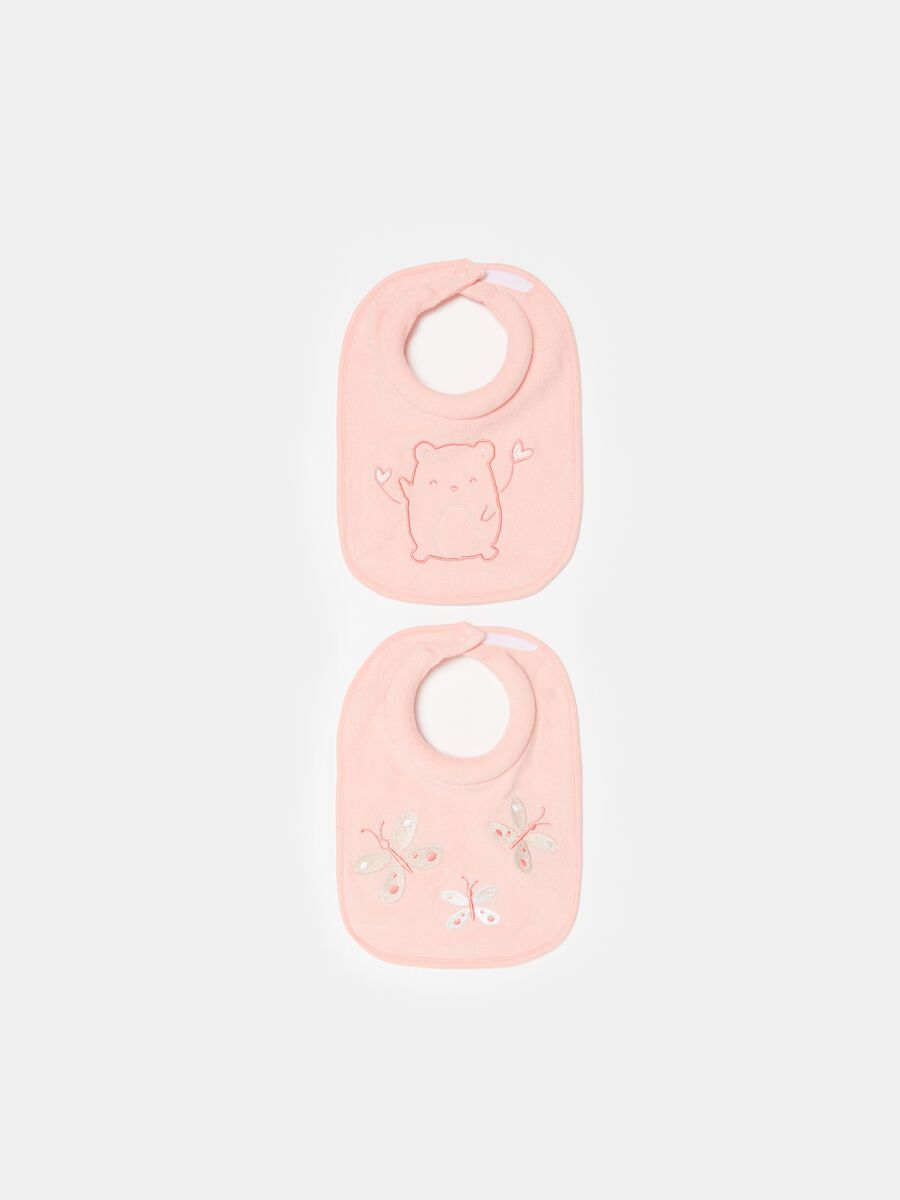 Two-pack bibs with animals embroidery_0