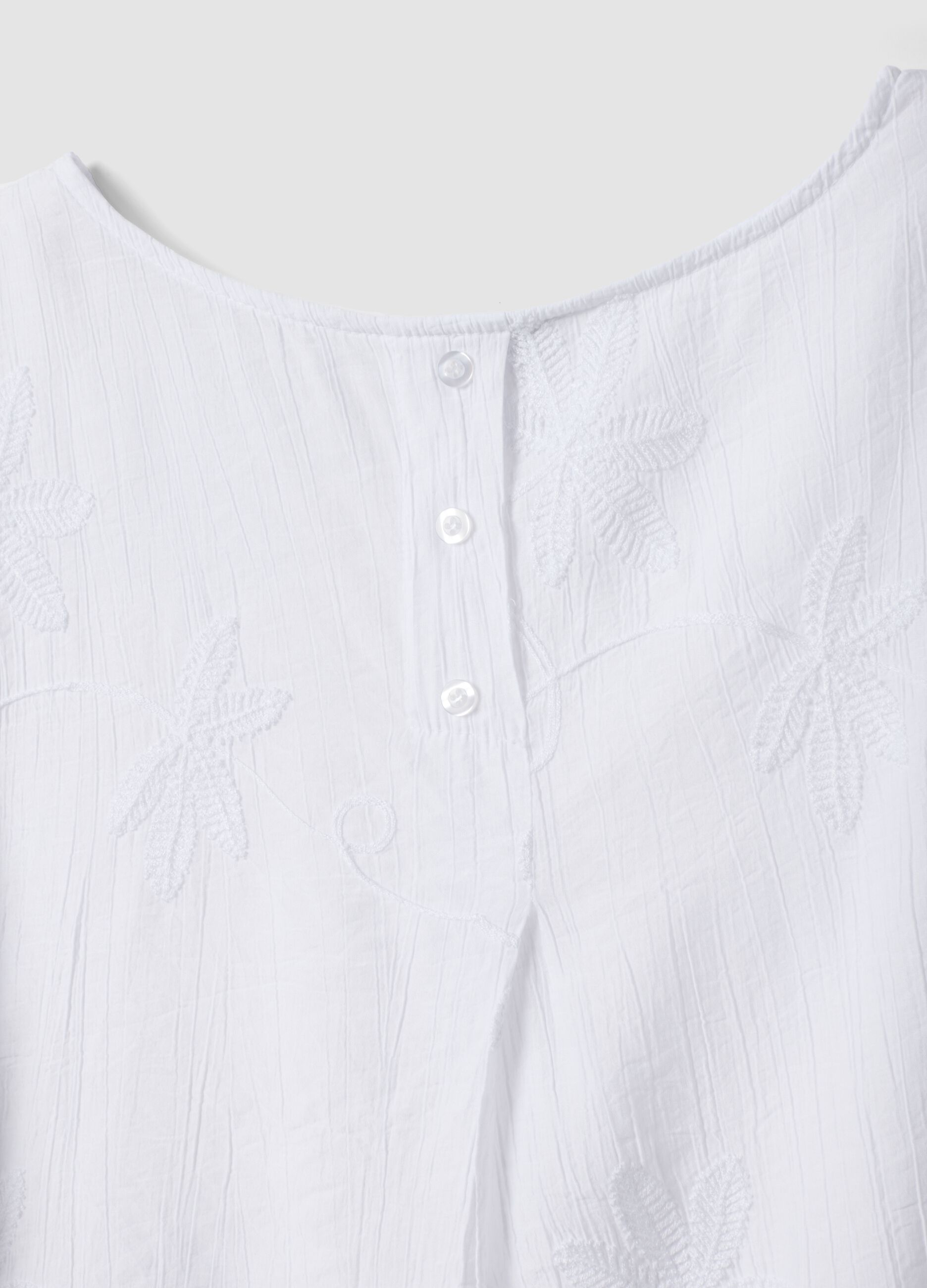 Blusa branca em mistura de viscose