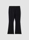Schwarze Flared-Leggings aus Stretchmaterial_2