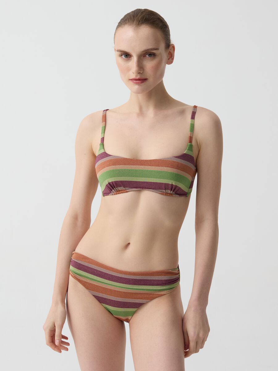 Bralette bikini top with lurex stripes_2