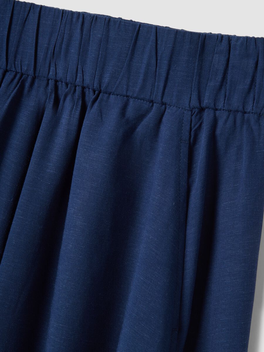 Multicoloured striped skirt in a viscose-linen blend_5