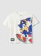 White pure cotton boys' t-shirt regular fit with Sonic_0