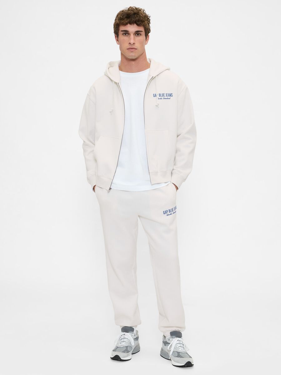Beige Jogginghose aus Baumwoll-Polyester-Mischung_0