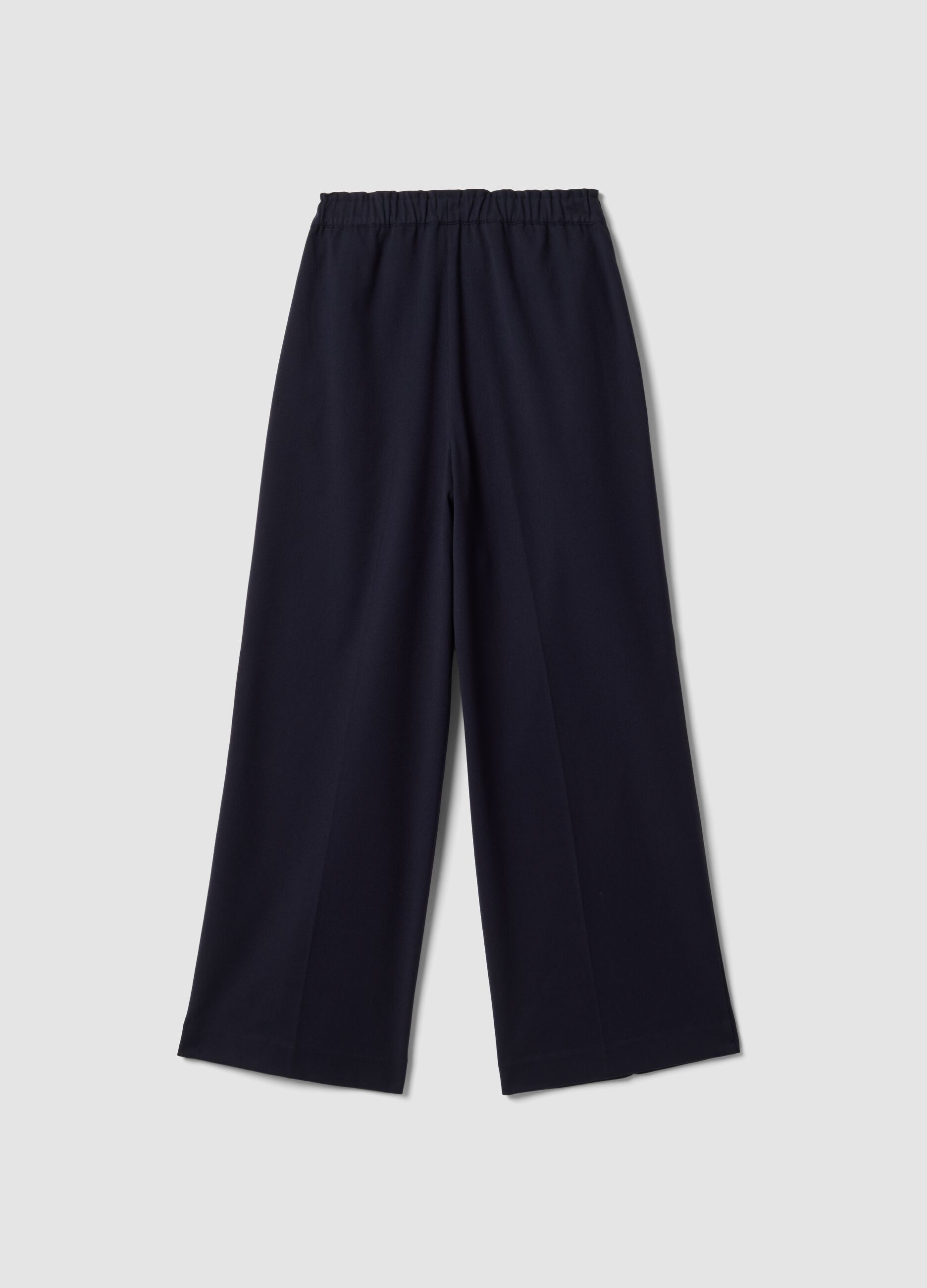 Jogger The Iconic Pants blu wide leg in viscosa elasticizzata