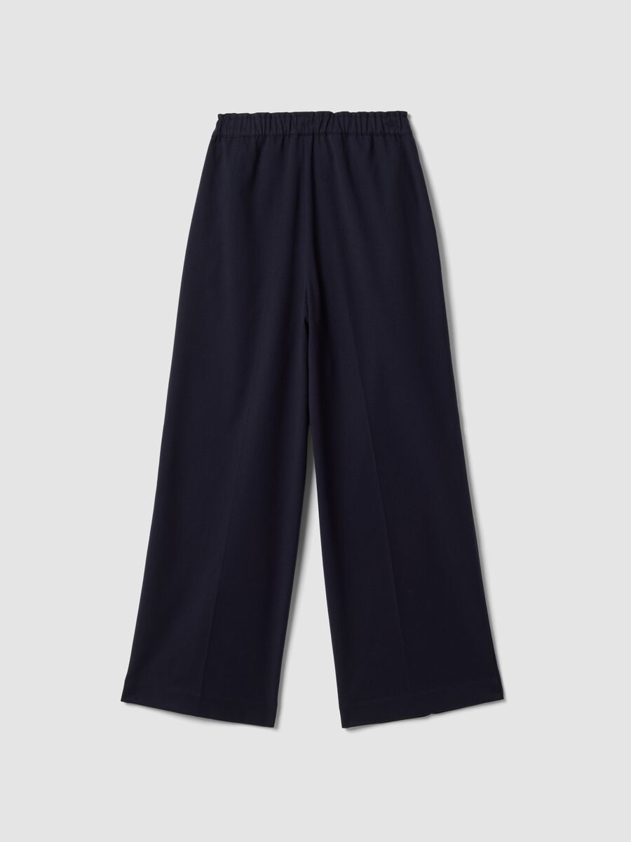 Jogger The Iconic Pants blu wide leg in viscosa elasticizzata_6