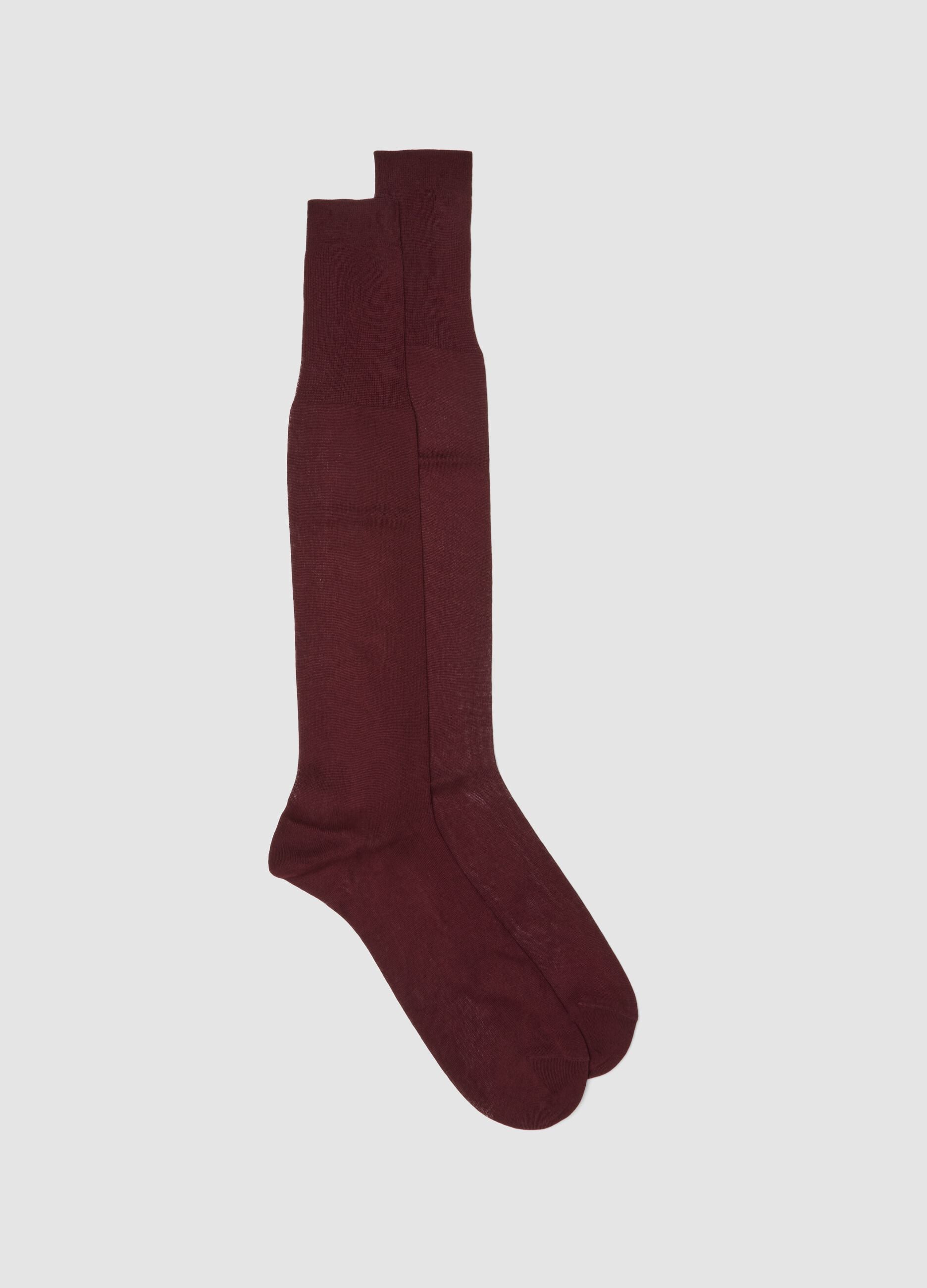 Red long socks in pure cotton