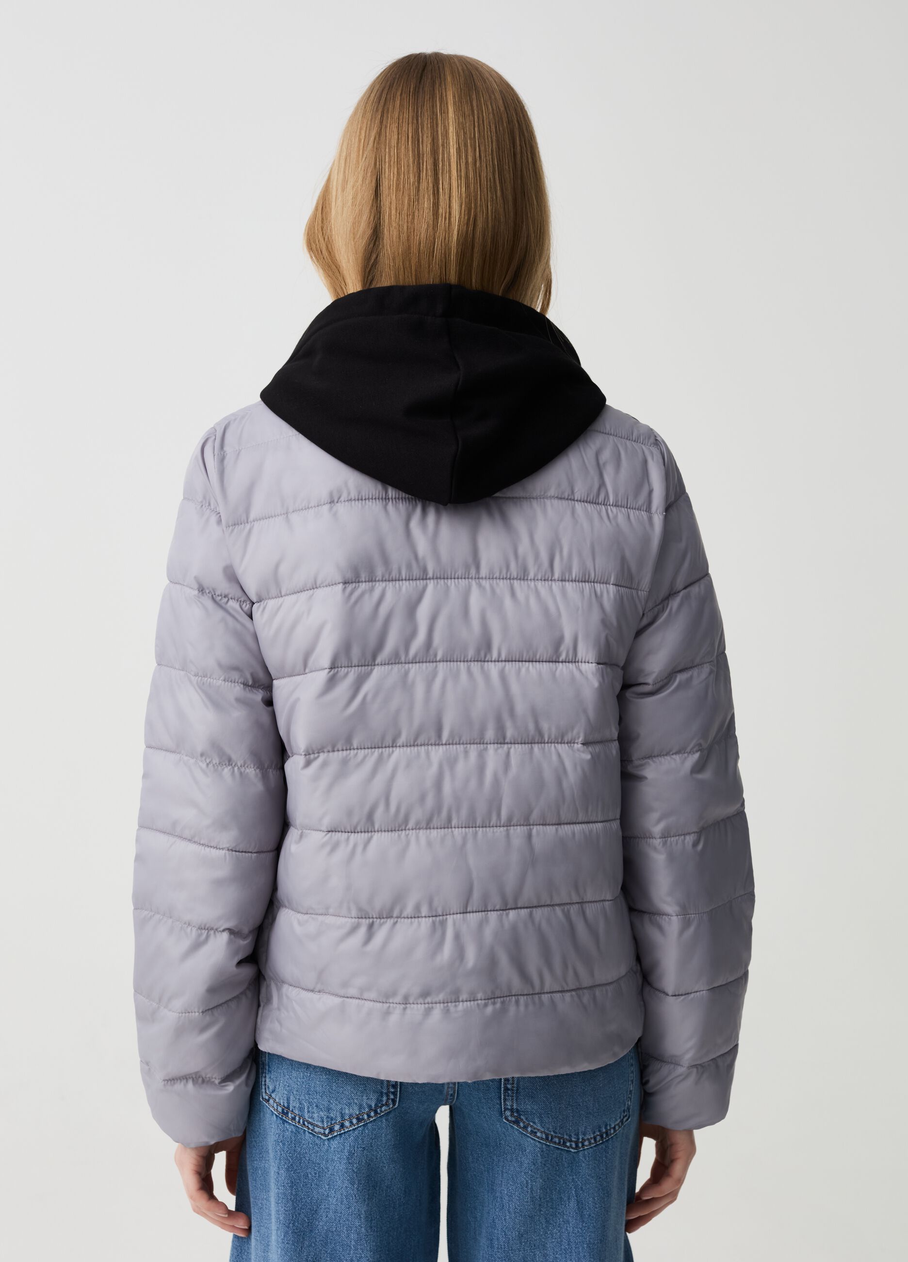 Essential ultralight down jacket with high neck