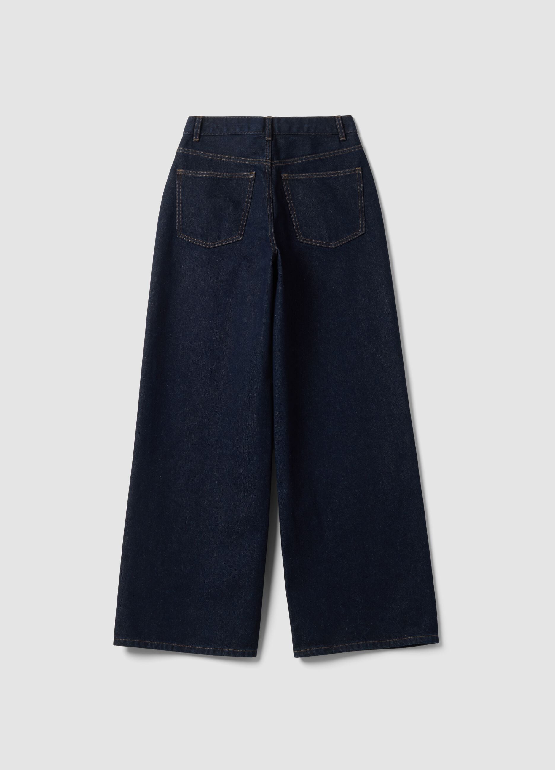Blue wide-leg jeans in pure cotton