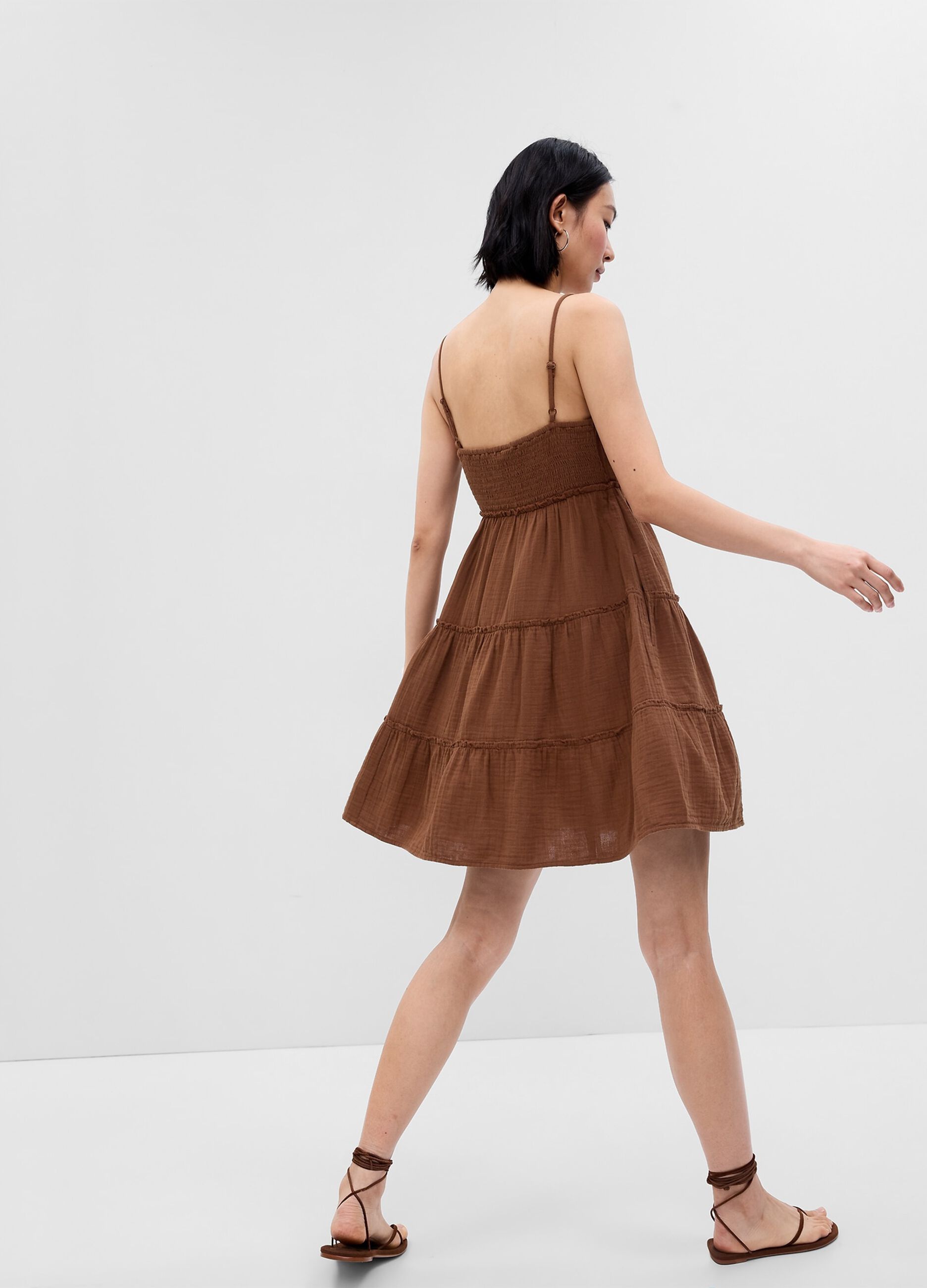 Crinkle-effect dress with cut-out detail