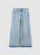 Blue culotte jeans in pure cotton for girls_3