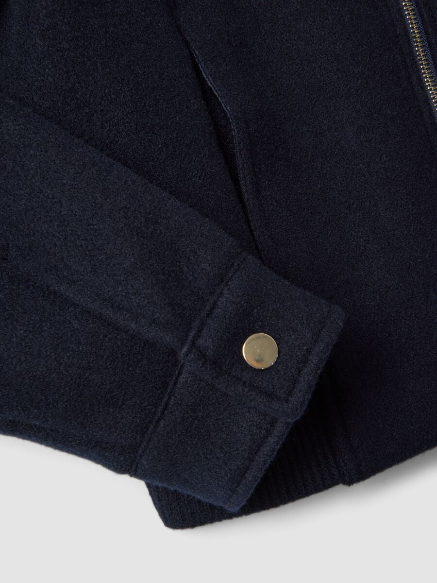 Navy blue regular-fit jacket with zip_5