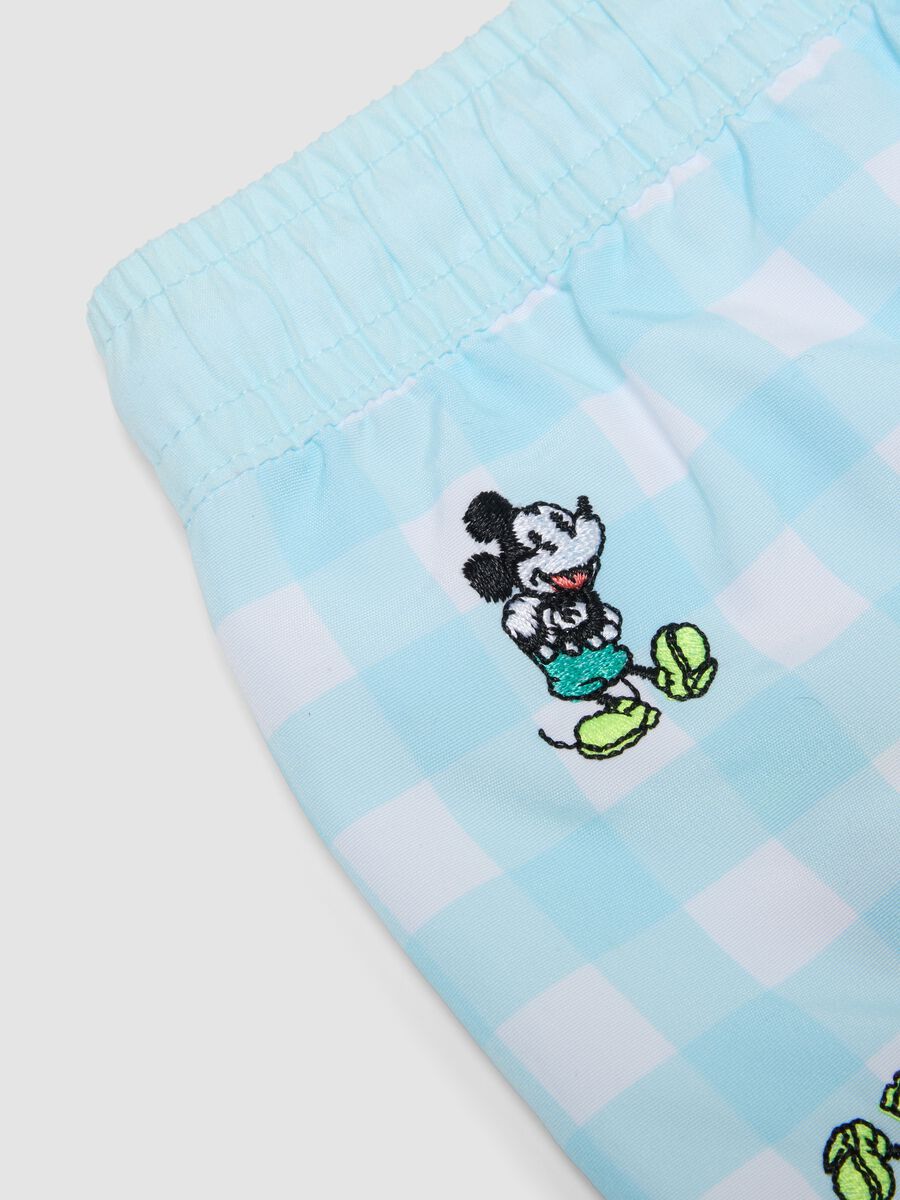 Blue printed swim shorts for boys_3