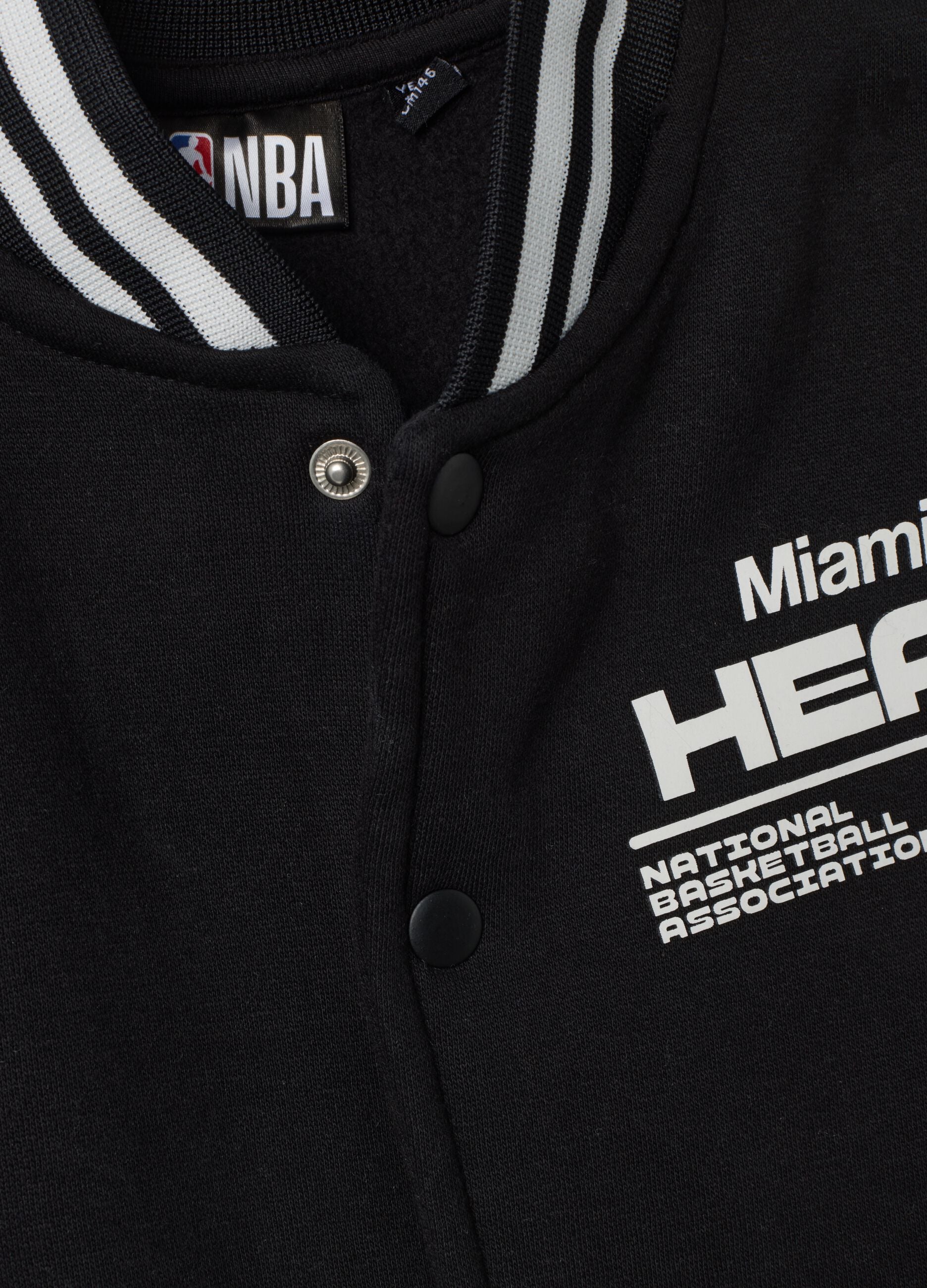 Black college-style cotton-blend sweatshirt with Miami Heat logo