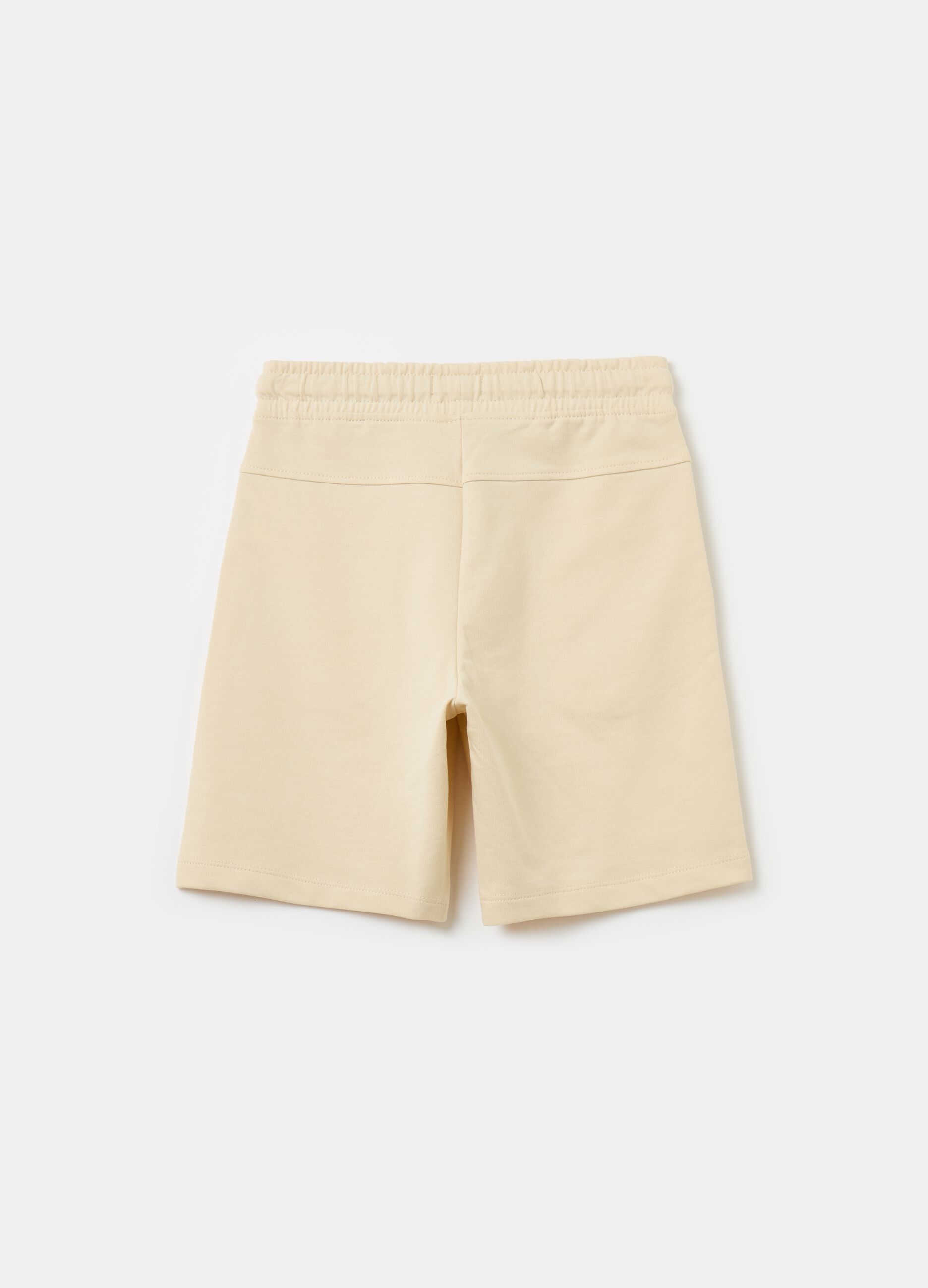 Bermuda shorts with drawstring and print