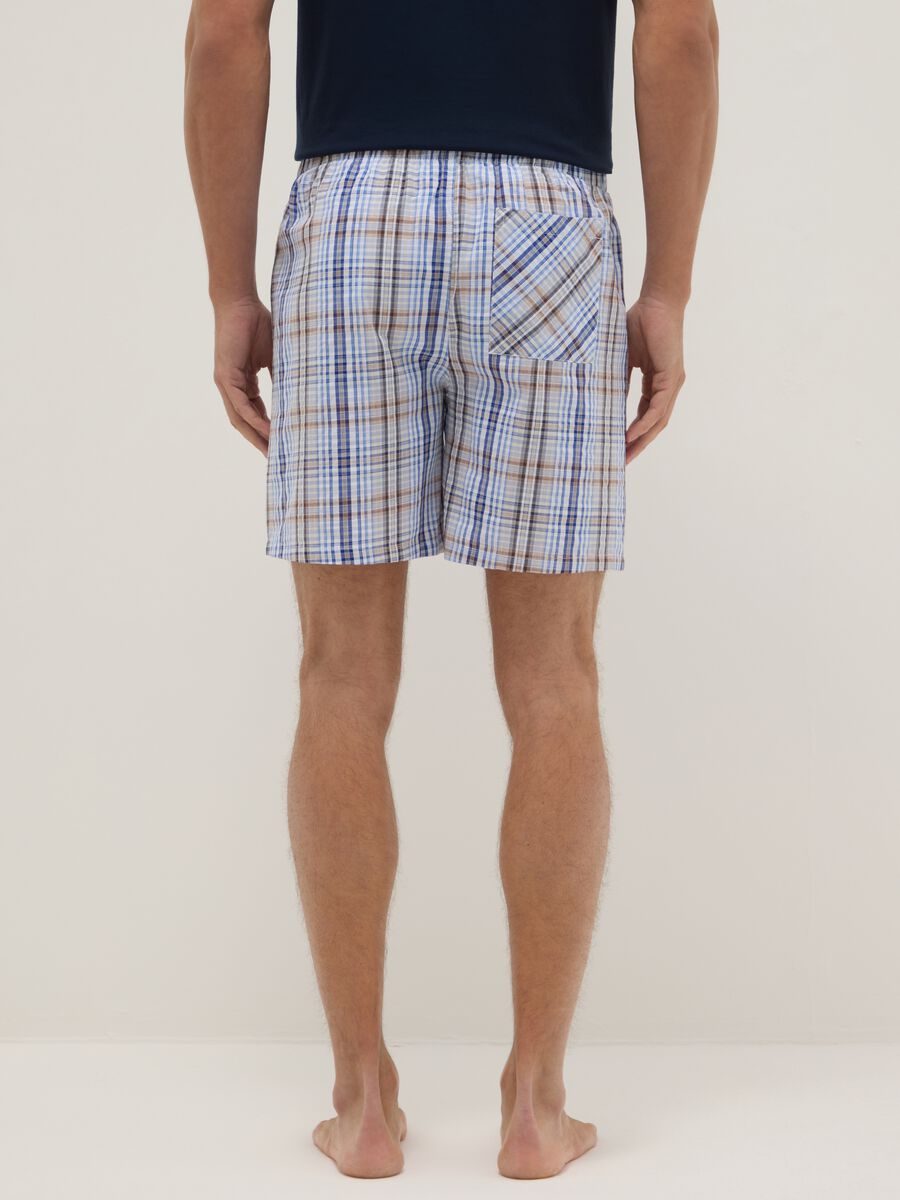 Multicolor checked pure cotton regular fit pyjama shorts_2