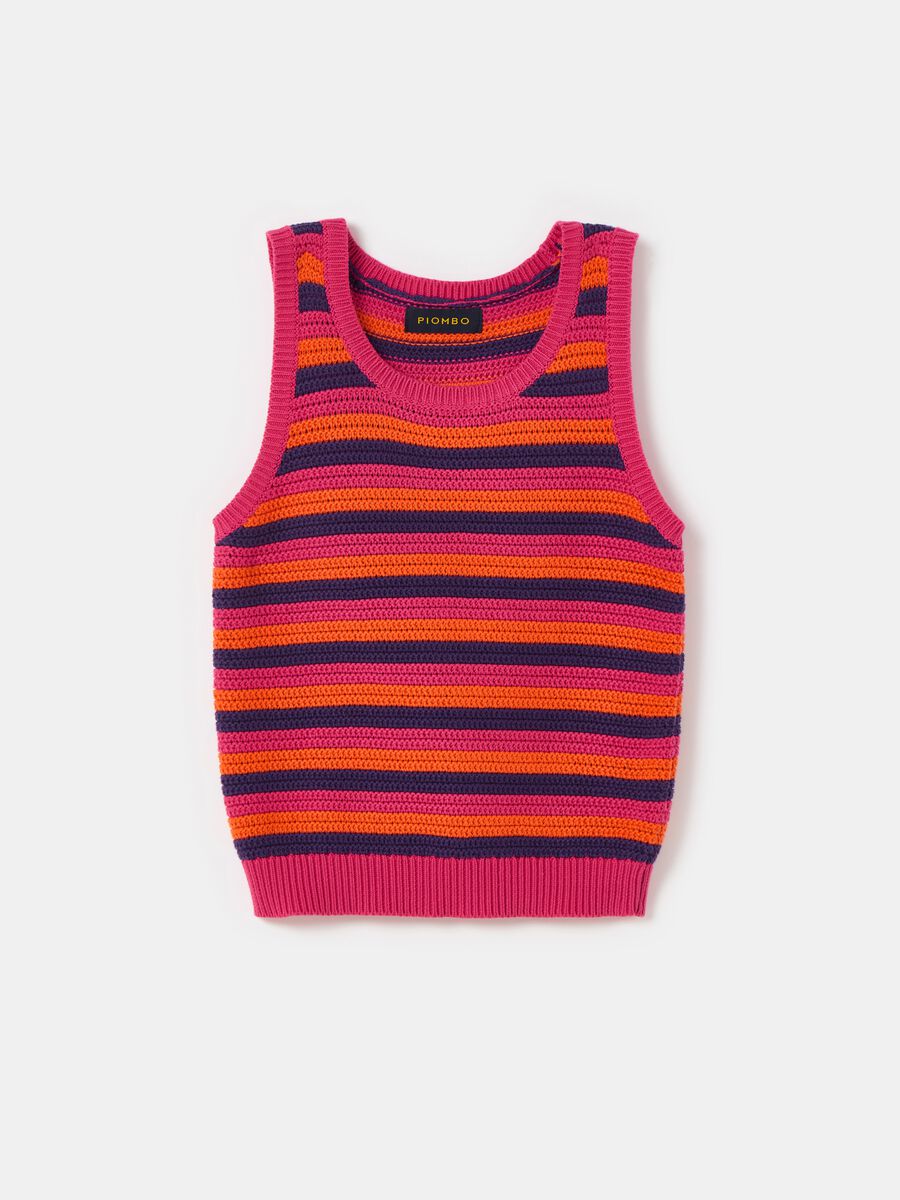 Knit tank top with multicoloured stripes_3