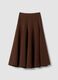 Brown stretch viscose skirt with regular waist_6