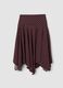 Brown polka-dot skirt in viscose blend with asymmetric hem_4