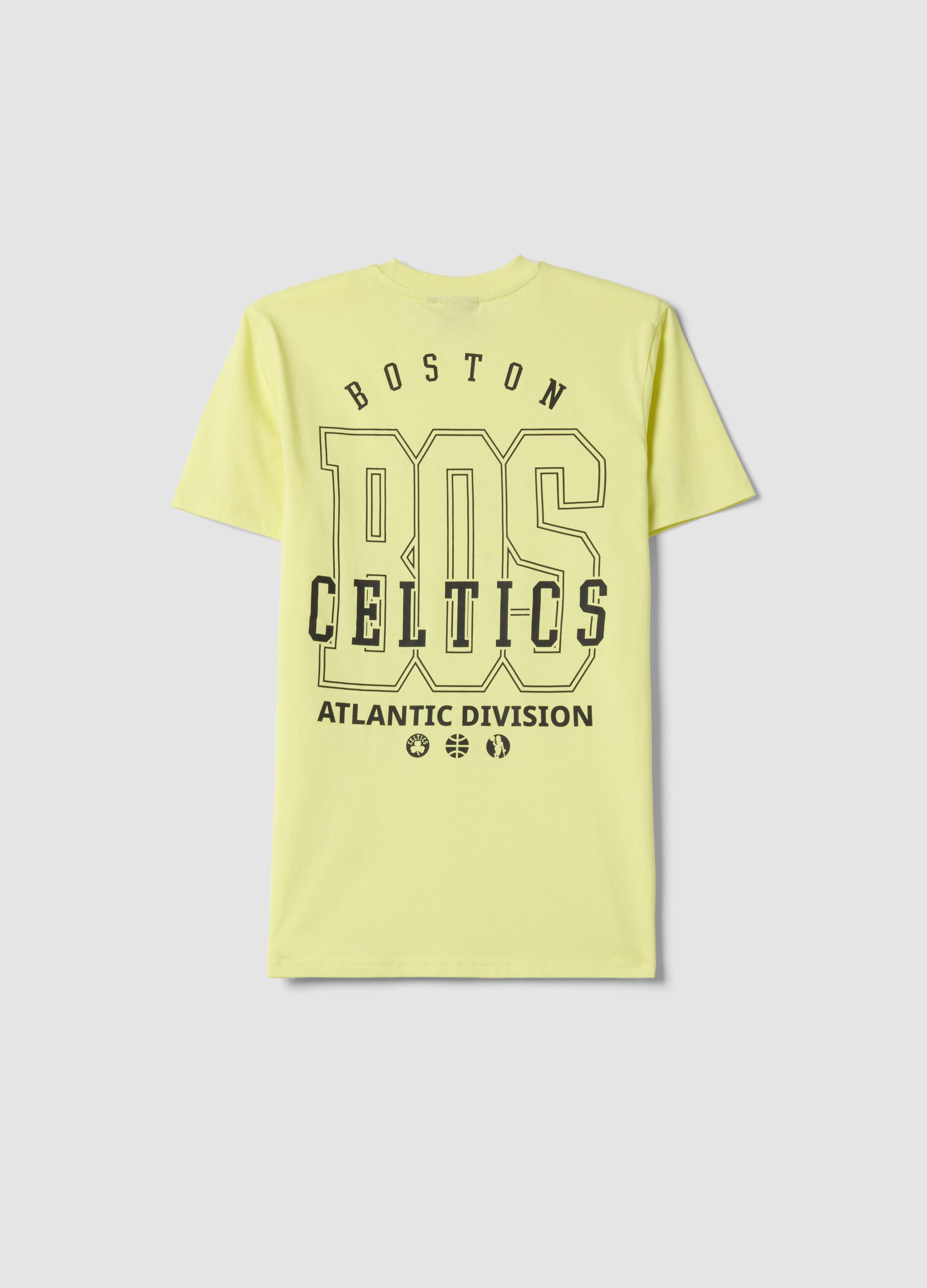 Boys' yellow pure cotton T-shirt relaxed fit Celtics
