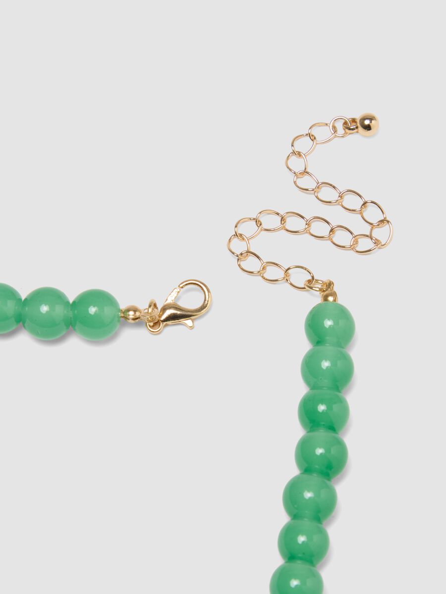 Gr&uuml;ne Halskette mit Kirsch-Anh&auml;nger_1