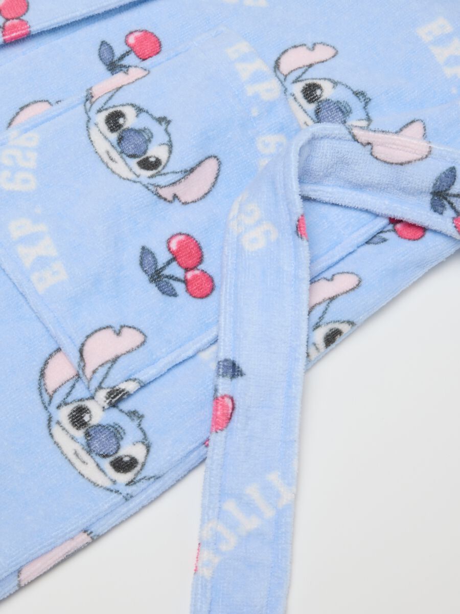 Girls' blue hooded bathrobe in pure cotton_3