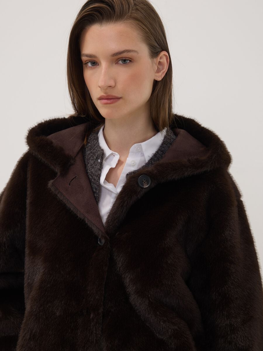 Brown regular-fit hooded jacket_2