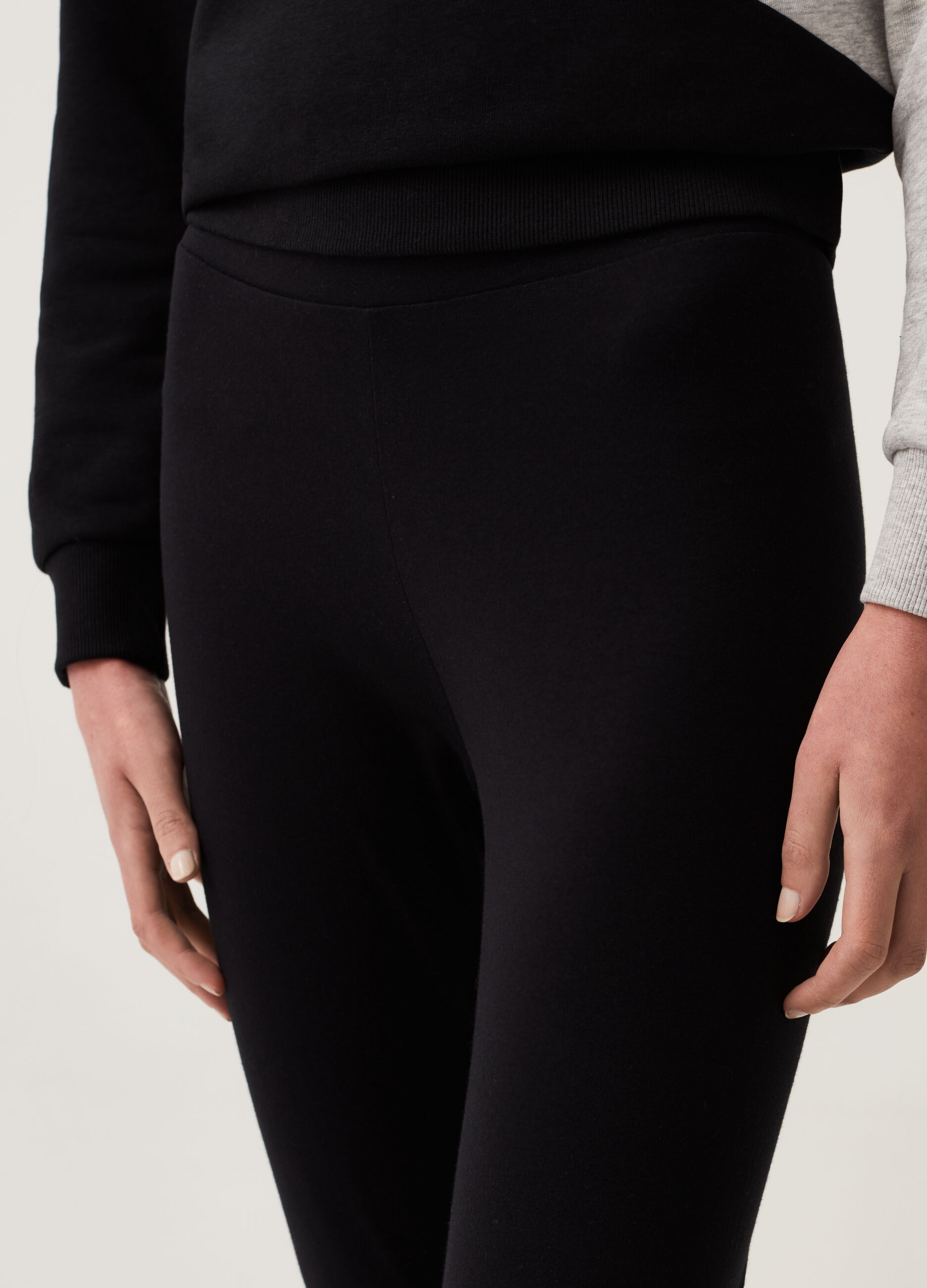 Fitness leggings in stretch cotton