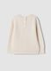 Beige viscose-blend jumper with textured crew neck_1