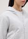 Sweat &agrave; capuche gris en coton pur pour filles, coupe r&eacute;guli&egrave;re avec zip_1