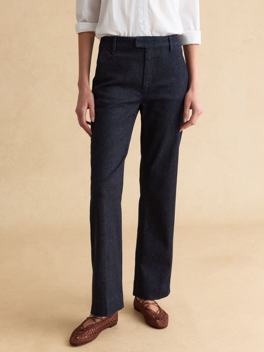 Blaue Slim-Fit Chino-Hose aus Baumwollmischung_1