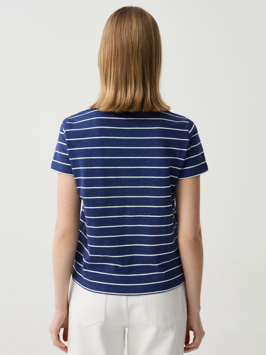 Essential mélange striped T-shirt with V neck_2