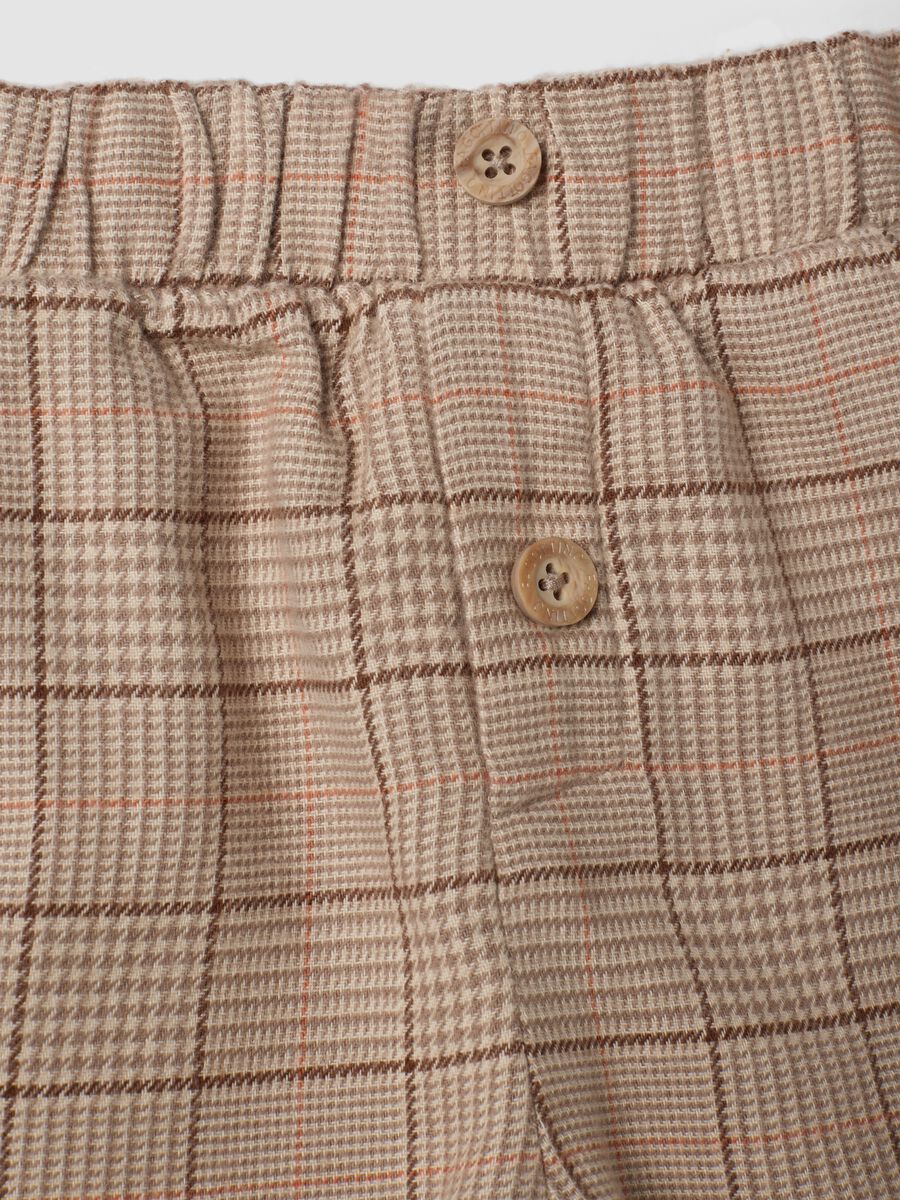 Pantaloni arancioni e marroni in puro cotone a quadri_3
