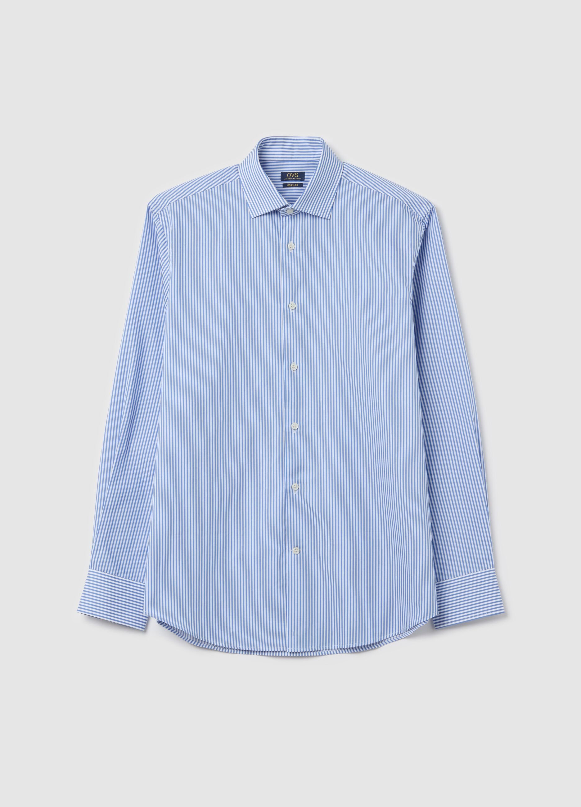 Regular-fit striped easy-iron shirt