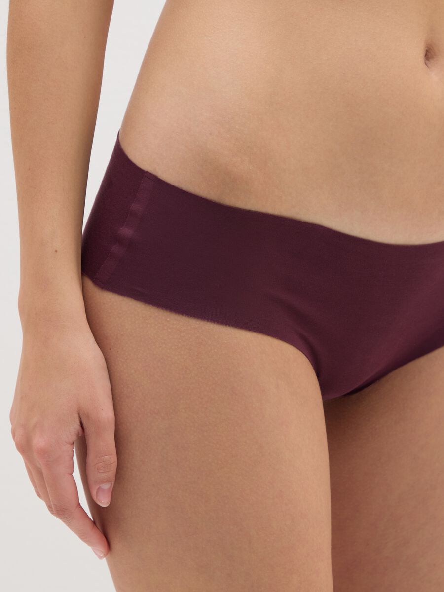 Regular fit brown stretch cotton briefs_3