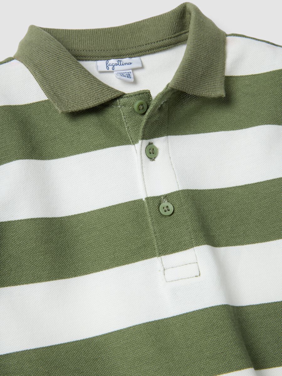 Multicolour striped pure cotton polo shirt for boys with regular fit_2