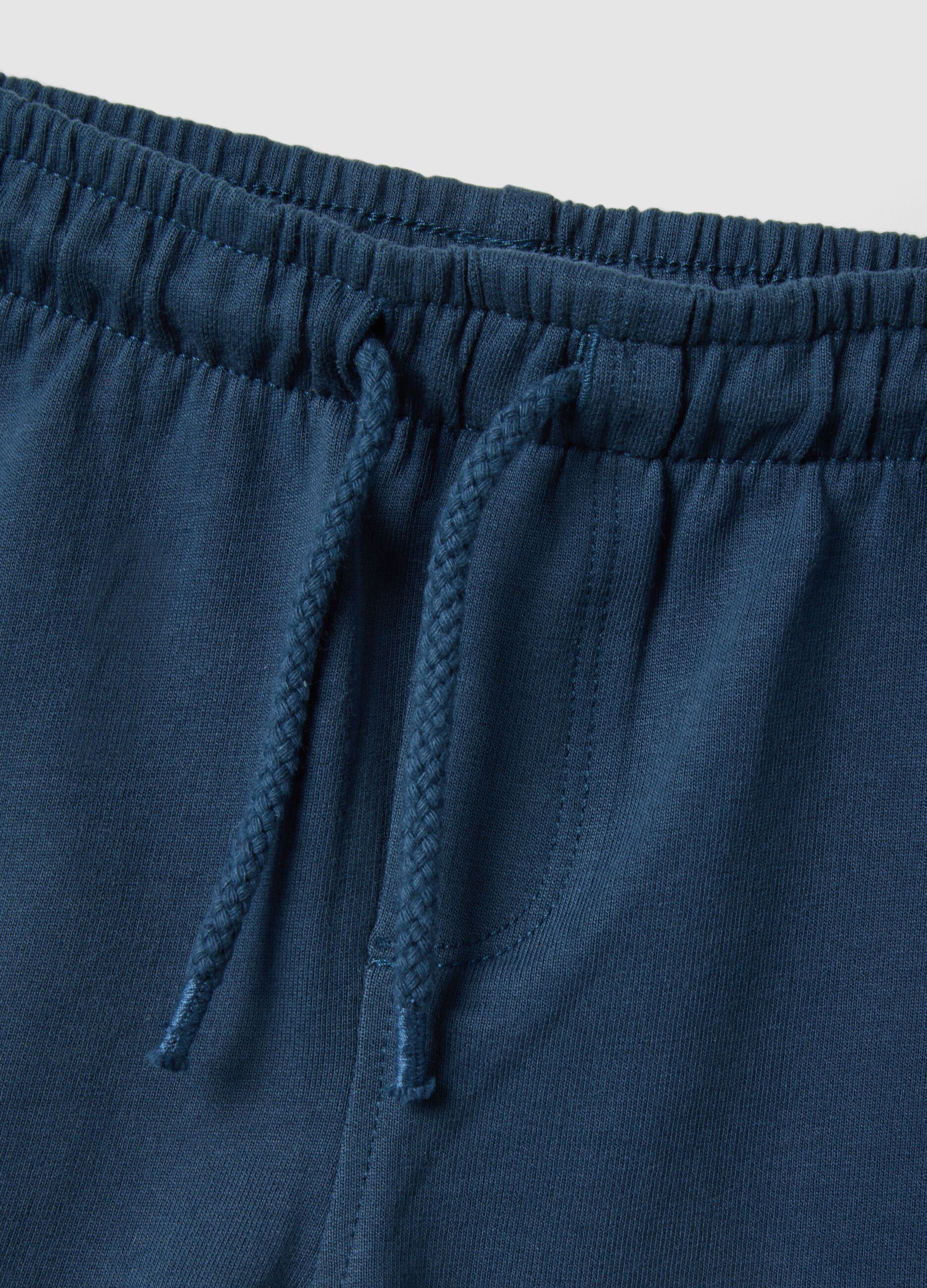 Blue pure cotton regular fit shorts for babies