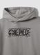 Grey hooded sweatshirt in cotton blend with One Piece print, oversized fit_2