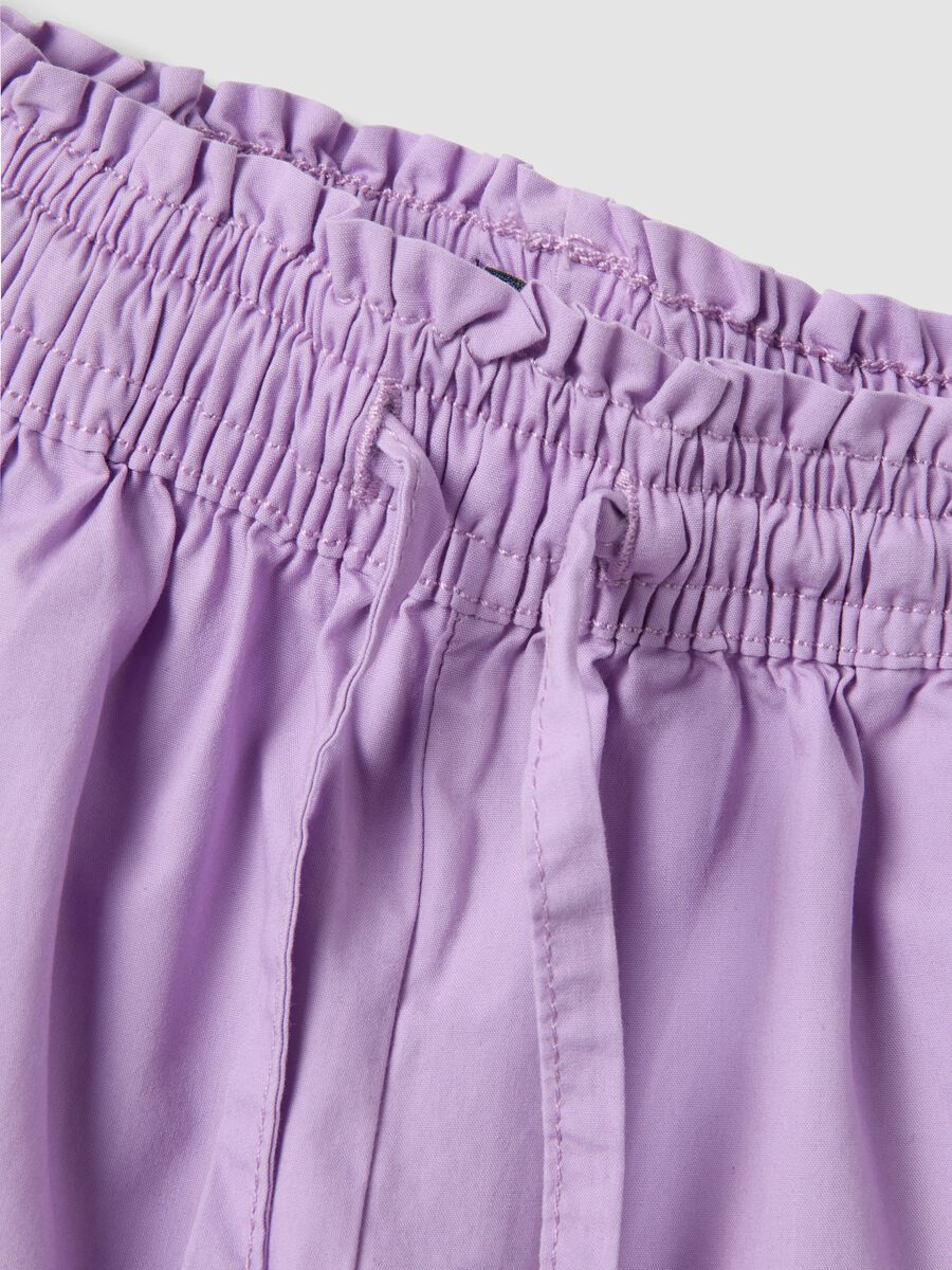 Purple pure cotton shorts with elasticated waist_2