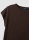 Brown cotton-linen blend short-sleeve T-shirt, regular fit_5