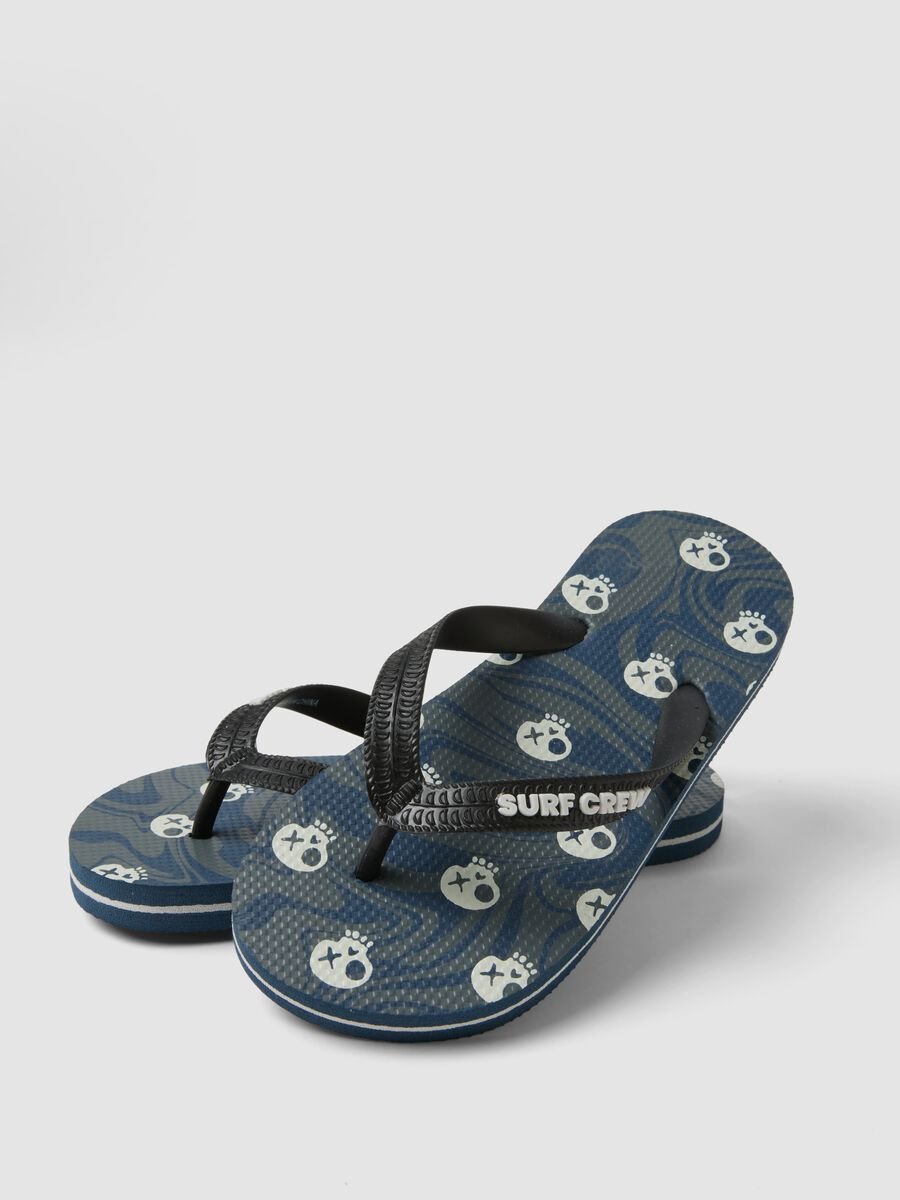 Blaue Flip-Flops mit Print_1