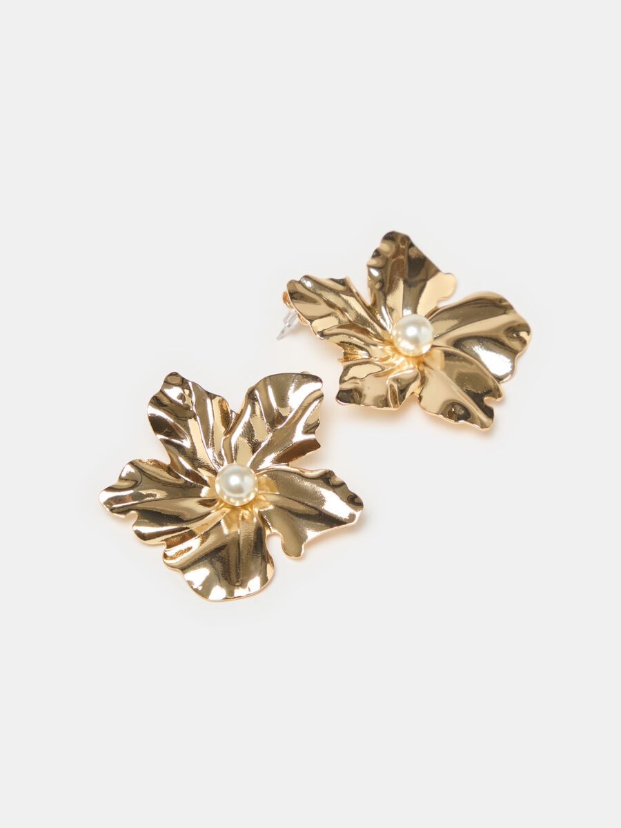 Flower earrings with pearl_1