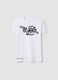 Boys' white pure cotton T-shirt regular fit with Swag print_3