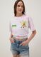 Camiseta multicolorida de algod&atilde;o puro, ajuste regular com estampado SpongeBob_0